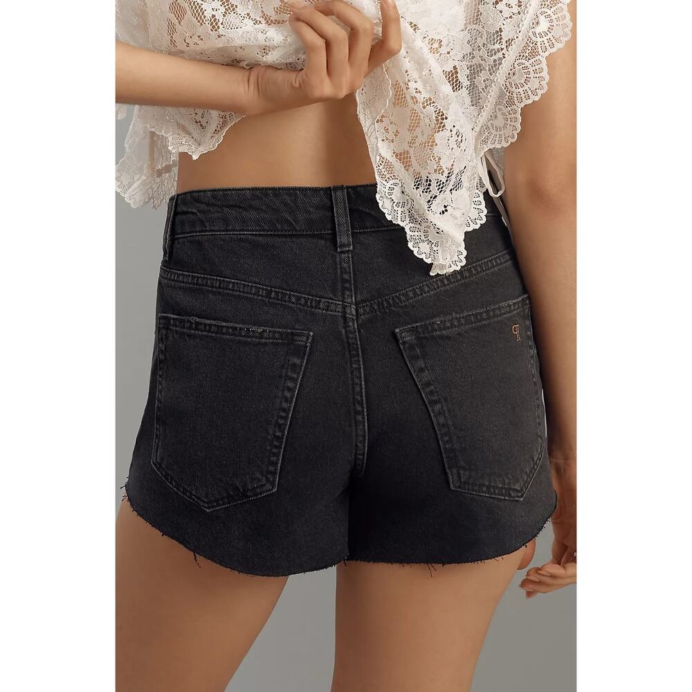 NWT Anthropologie Pilcro Lace-Up Denim Shorts $108 SIZE 32 Black - Picture 4 of 8